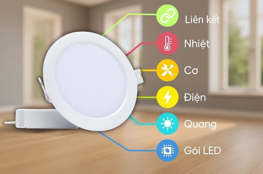 Đèn LED âm trần thông minh Rạng Đông AT16.BLE đáp ứng các tiêu chuẩn khắc khe