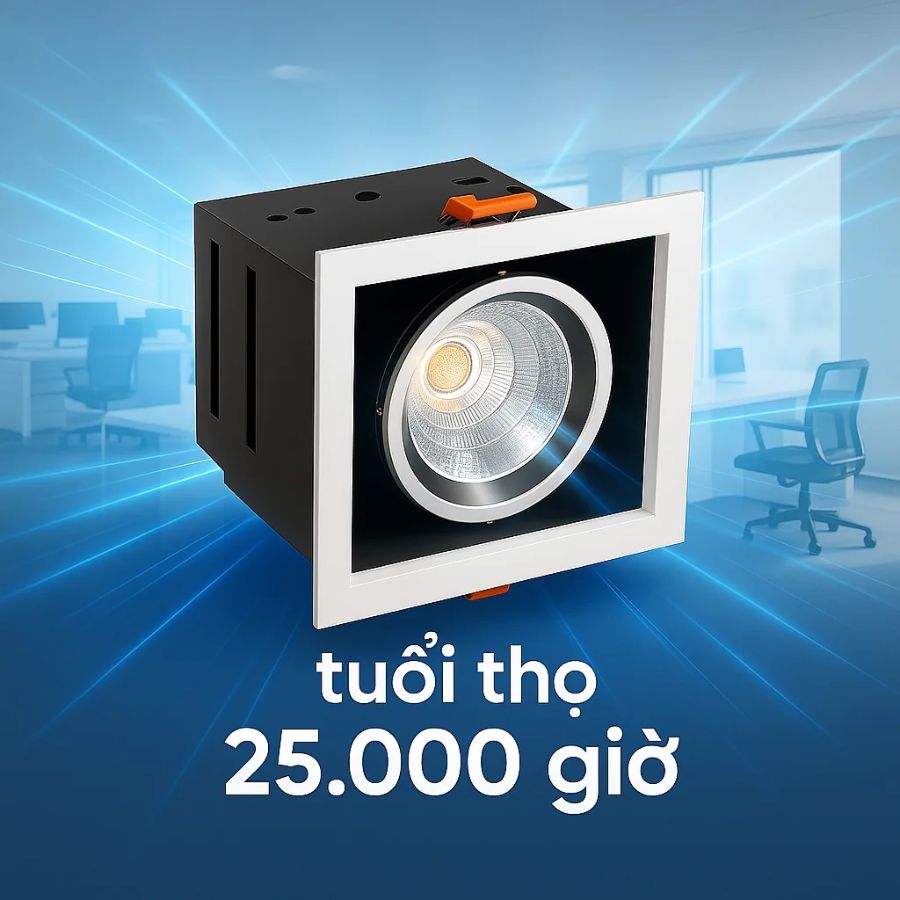 Đèn LED âm trần COB Rạng Đông AT12L 125x125/9Wx1.DA tuổi thọ cao