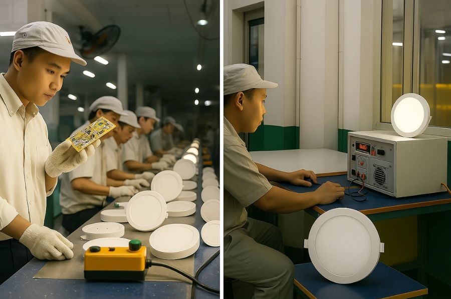 Đèn LED âm trần downlight Rạng Đông AT24 90/8W.PLUS đạt tiêu chuẩn