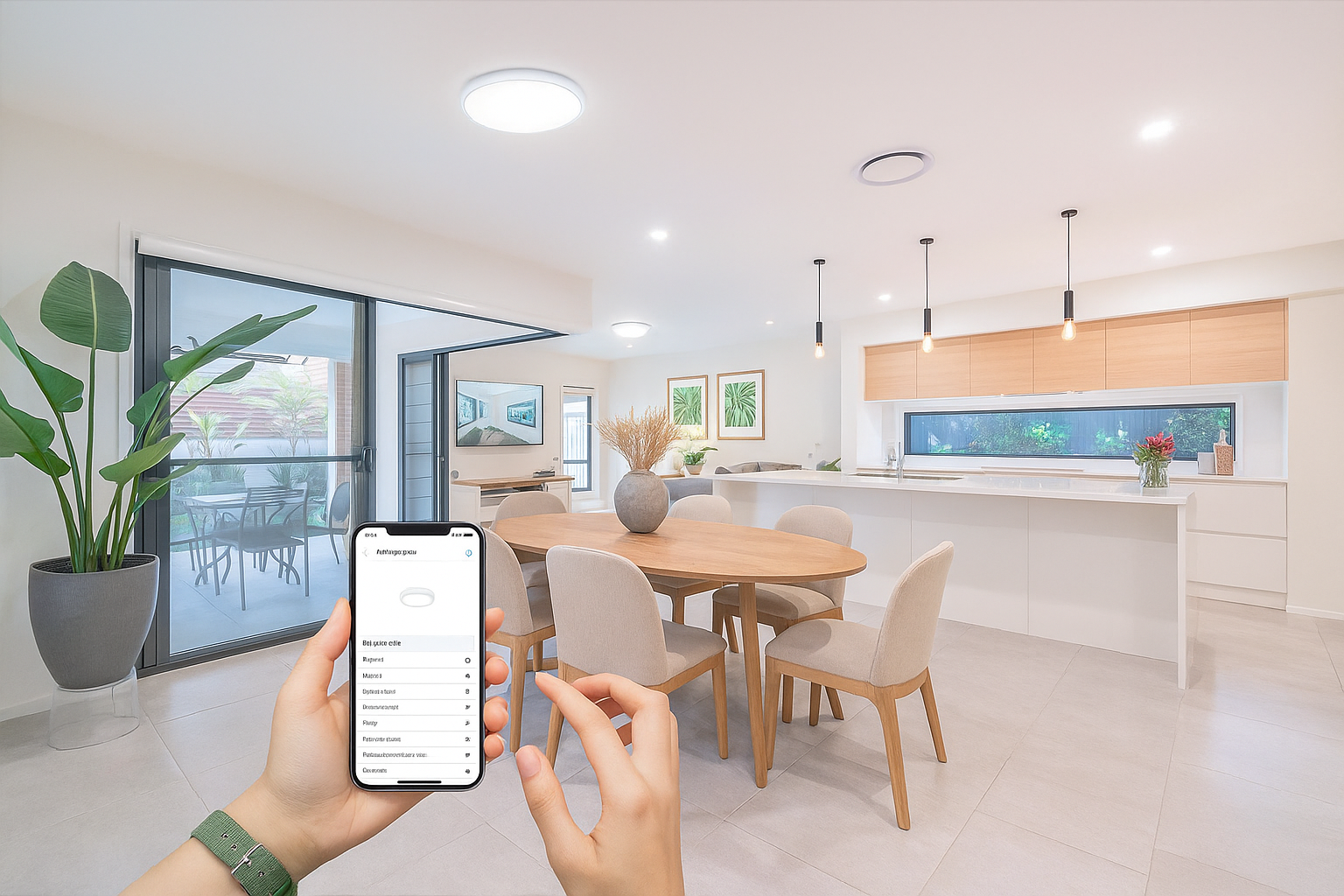 Đèn LED ốp trần tròn điều khiển Bluetooth Rạng Đông LN22.BLE 500/40W điều khiển từ xa