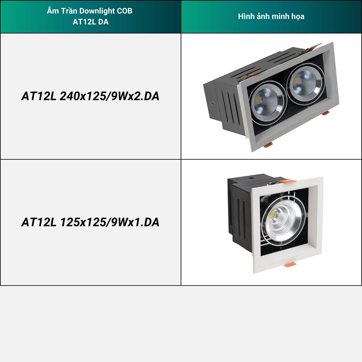 Tổng hợp - Đèn LED âm trần COB Rạng Đông AT12L Dự Án