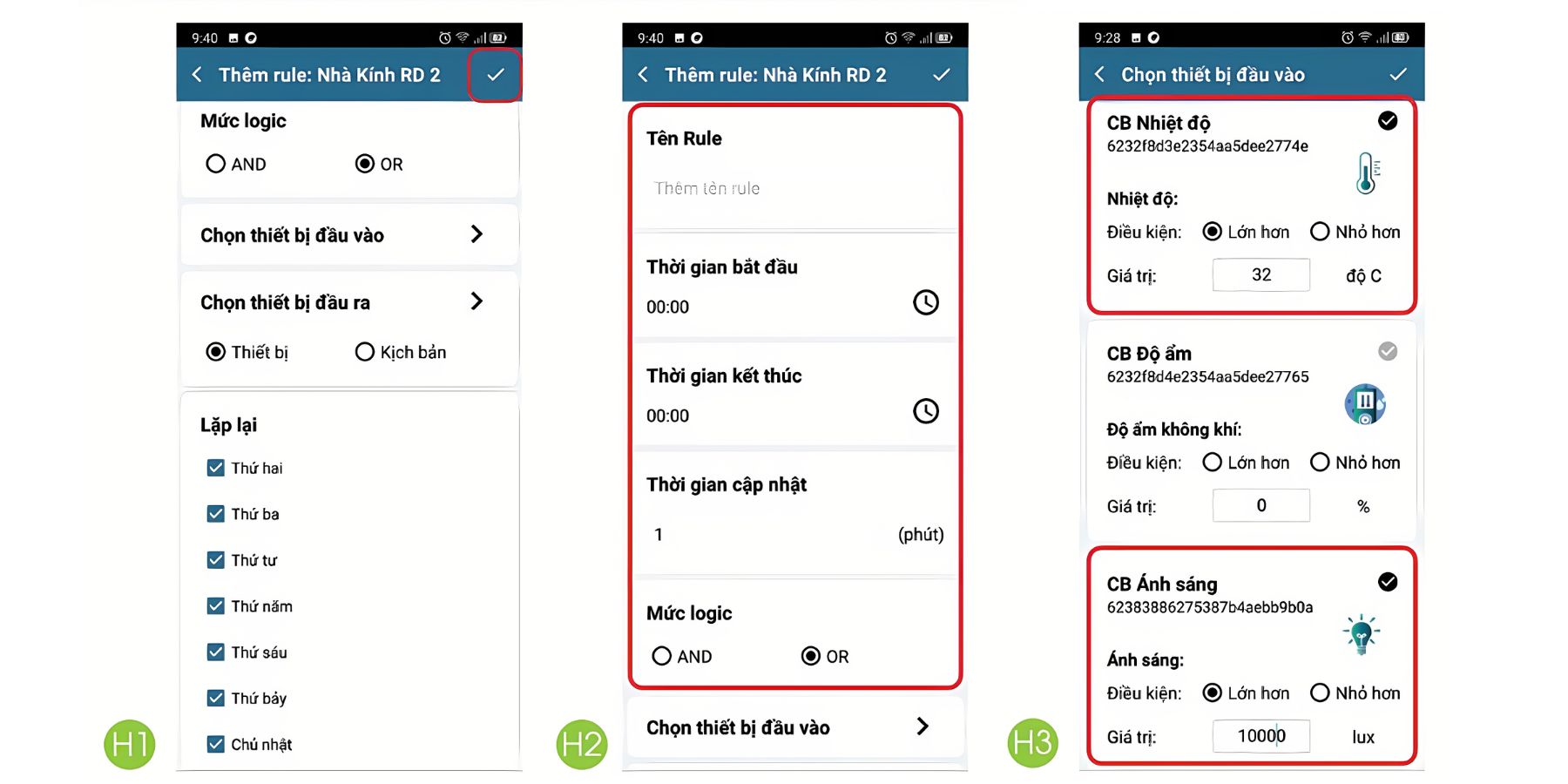 Tạo và điều khiển luật điều khiển với điều kiện "VÀ" "HOẶC"