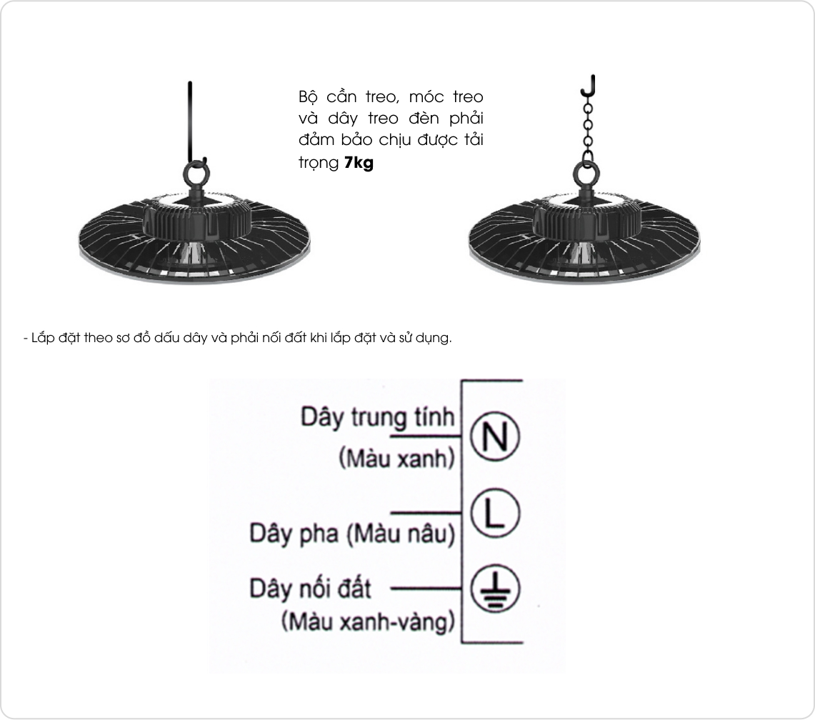 Lưu ý lắp đặt Đèn LED HighBay HB03 