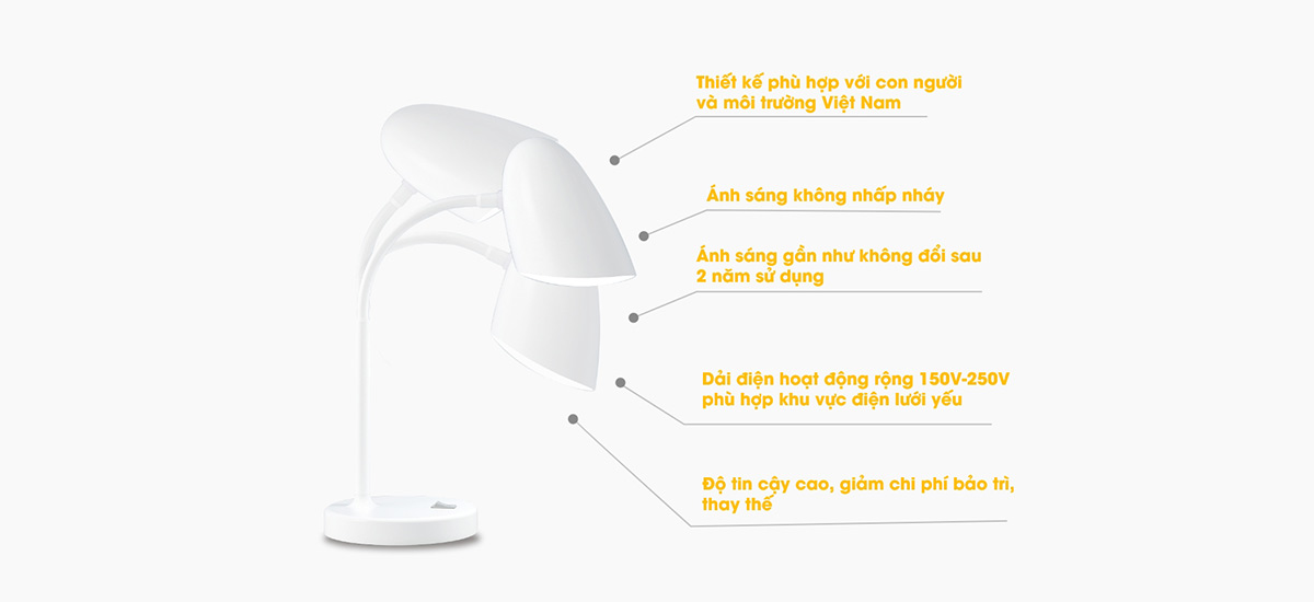 Ưu điểm Đèn LED Bàn Học 6W RD-RL-38 Chống Cận