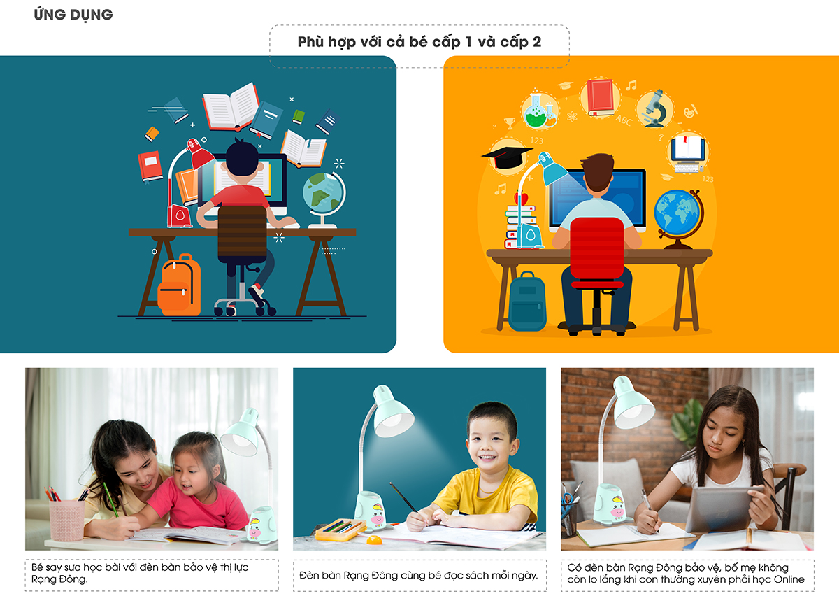 Ứng dụng Đèn LED Bàn Học 5W RD-RL-27.V2 Chống Cận