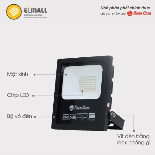 Cấu tạo đèn pha led 200w rạng đông