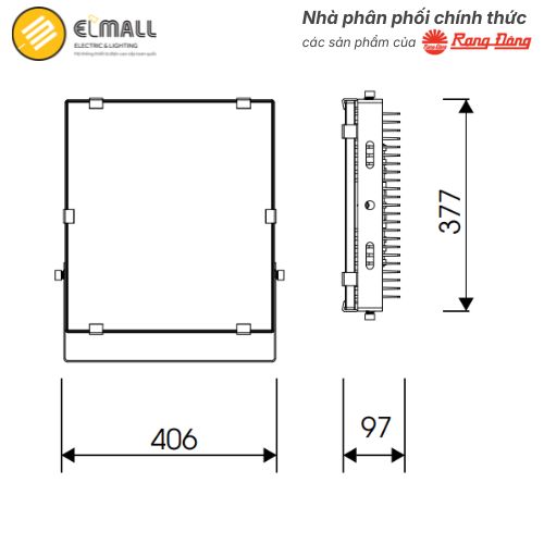 Kích thước CP06 200W Rạng Đông
