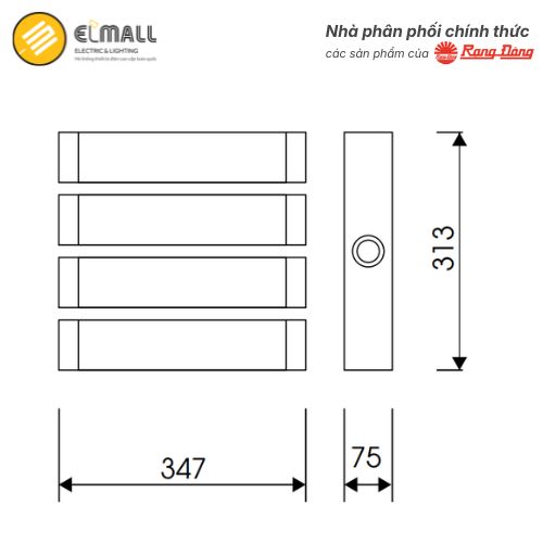 Rạng Đông CP07 200W kích thước