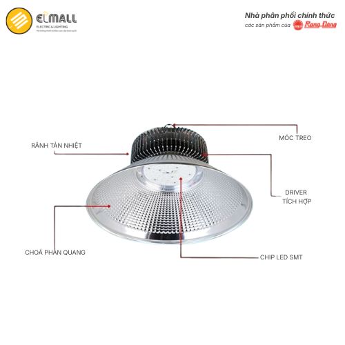 cấu tạo đèn led highbay 70w rạng đông