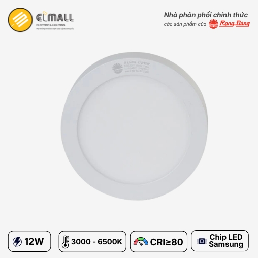 đèn led panel tròn ln09 172 12w