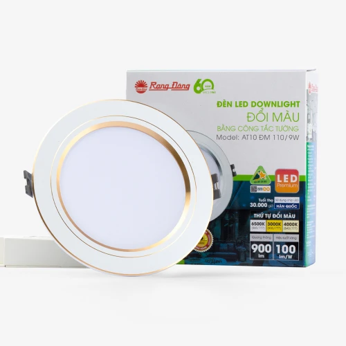 Đèn LED âm trần đổi màu Rạng Đông AT10 DM 110 9W có hộp 2