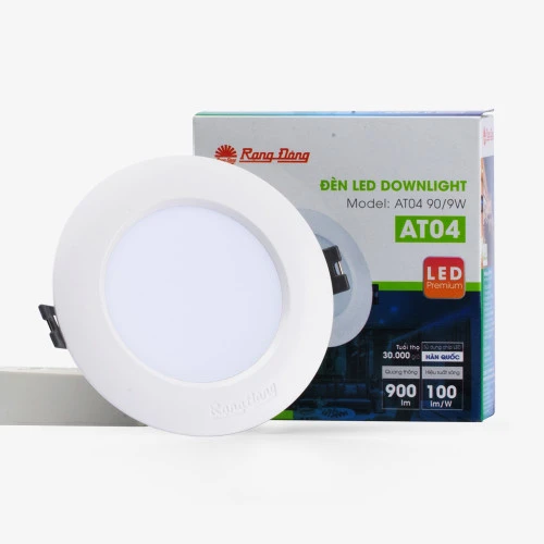 Đèn LED âm trần downlight Rạng Đông AT04 90 9W có hộp