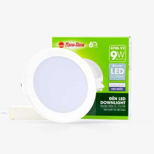 Đèn LED âm trần downlight Rạng Đông AT06 V2 110 9W vo hop