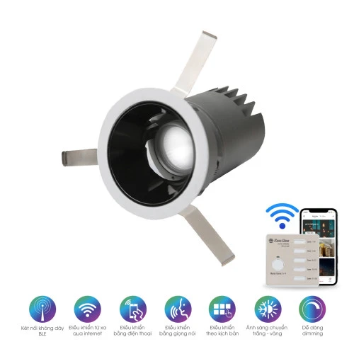 Đèn LED downlight âm trần đổi màu AT18 BLE 60 7W F18