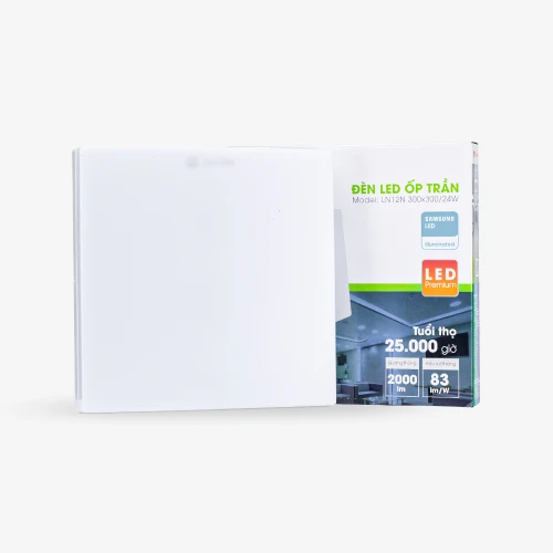 Đèn LED ốp trần vuông đế nhựa 24W LN12N 300×300 vo hop