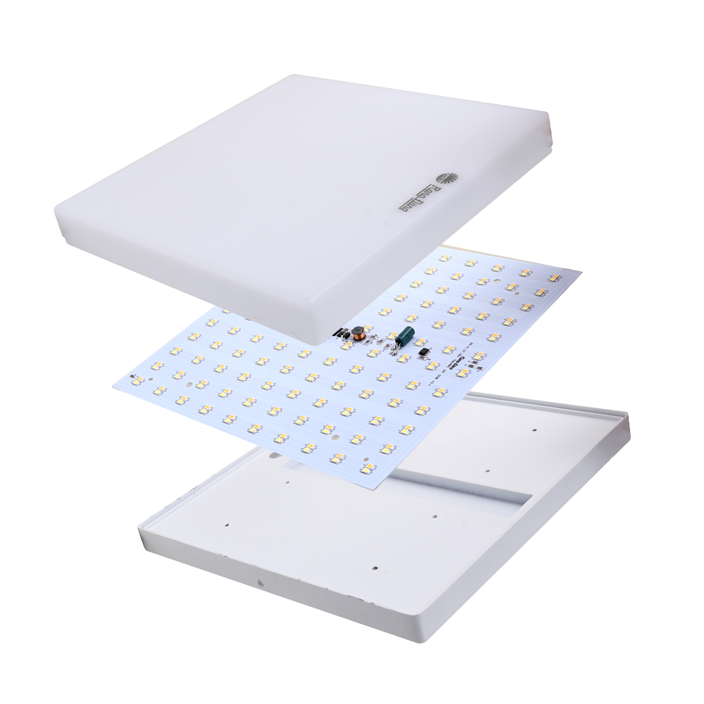 Đèn LED ốp trần vuông đổi màu đế nhựa 18W LN12N DM 220×220 cau tao