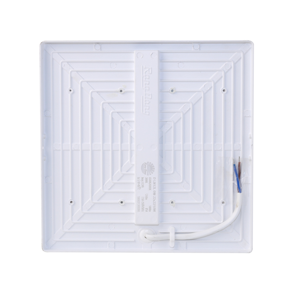Đèn LED ốp trần vuông đổi màu đế nhựa 18W LN12N DM 220×220 mặt sau 1