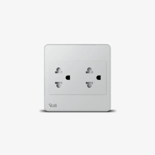 Ổ cắm âm tường Rạng Đông OCAT05K 2C 16A vuông ralli white