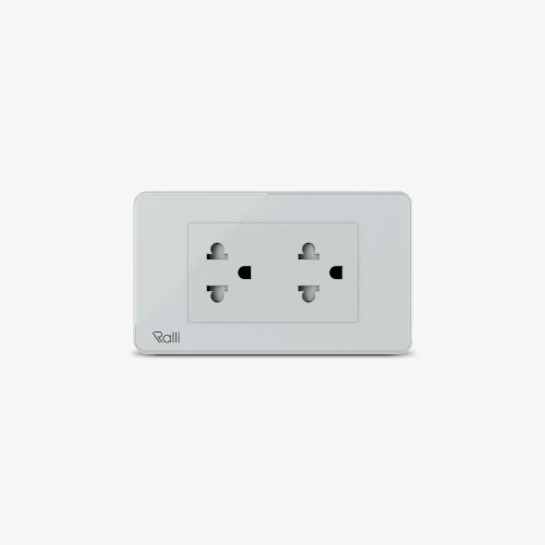 Ổ cắm âm tường Rạng Đông OCAT06K 2C 16A chu nhat ralli white