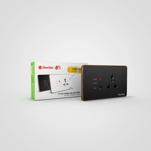 Ổ cắm chống giật âm tường Rạng Đông OCAT01 1C 16A vo hop
