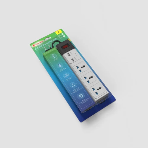 Ổ cắm đa năng usb 5M Rạng Đông OC02 usb 3C 5M 10A mặt trước 1