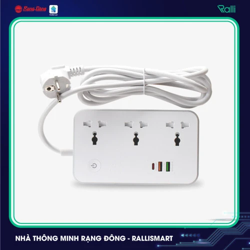 Ổ cắm thông minh Wi-Fi Rạng Đông OC08 WF usb 3C 10A mặt trước 1