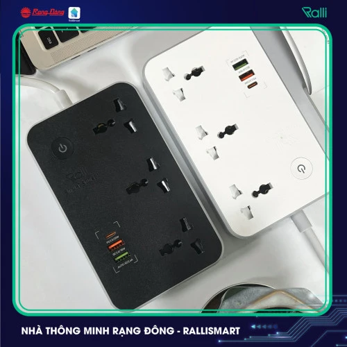 Ổ cắm thông minh Wi-Fi Rạng Đông OC08 WF usb 3C 10A mặt trước 2