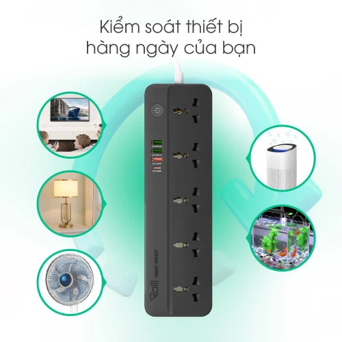 Ổ cắm thông minh Wi-Fi Rạng Đông OC09 WF usb 5C 10A cau tao 2