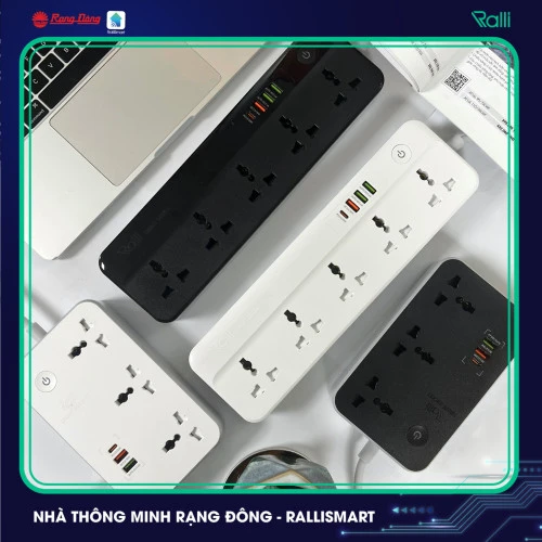 Ổ cắm thông minh Wi-Fi Rạng Đông OC09 WF usb 5C 10A mặt ngang 1